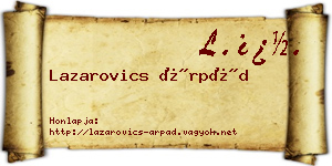 Lazarovics Árpád névjegykártya